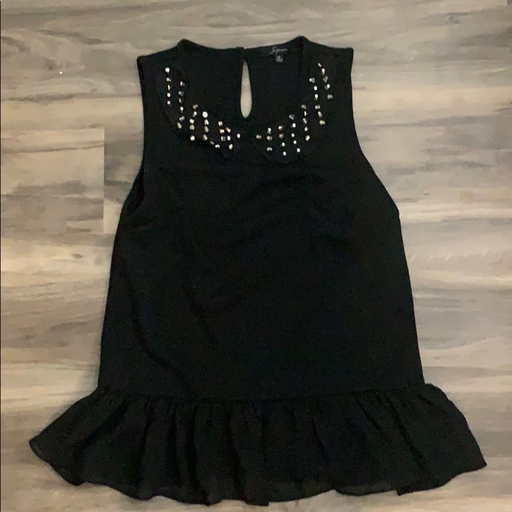 Black peplum shirt